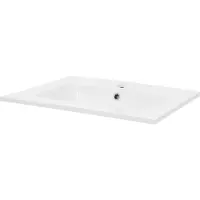 LuxeBath lavabo Lavabo da appoggio Square, 61x46x16,5 cm, bianco, Vetroceramica