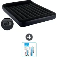 Intex Airbed - 2 persone - 152 x 203 x 25 cm - Blu - Pompa inclusa - Kit di riparazione