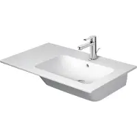 Duravit ME by Starck lavabo pour meuble, avec trop-plein, sans percement pour la robinetterie, avec plage de robinetterie, asymétrique, vasque à droite, 830mm, 2346830060, 2346830060