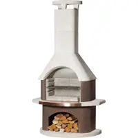 Buschbeck Barbecue da giardino San Remo bianco-marrone 90074.000