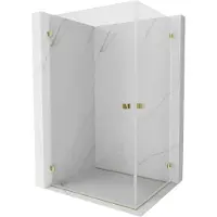 Mexen Lunar-B Duo cabina doccia a battente 90 x 70 cm, trasparente, oro - 832-090L-070P-50-00