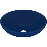 Syfax Lavandino Lusso Ovale Blu Scuro Opaco 40x33 cm in Vetroceramica