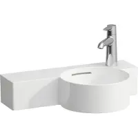 Laufen VAL Lave-mains, sans trou pour robinetterie, avec trop-plein, 550x315mm, tablette à gauche, H8152847161091, H8152847161091