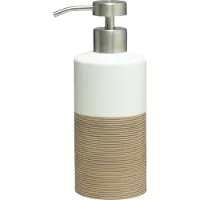 Sealskin Dispenser per sapone in pelle di foca Doppio in porcellana sabbia, 361840265