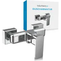 Bächlein Miscelatore universale per doccia con design angolare - Set completo di miscelatore con tutti gli accessori - Rubinetto monocomando per doccia cromato - angolare