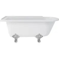 Casa Padrino Luxury Art Nouveau Bathtub White / Silver 150 x 75 x H. 65 cm - Vasca da bagno autoportante in acrilico retrò - Mobili da bagno retrò nostalgici
