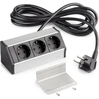 Emuca Surface Multi-connector V Dock Per Mobili Argento Taglia Unica / Spina UE 220V Argento Taglia Unica