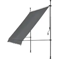 In And OutdoorMatch Tenda da sole Jaylen - Estensibile manualmente - Grigio - 250 x 120 cm - Tenda a braccio - Acciaio e tessuto - Protezione UV - Idrorepellente
