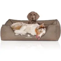 Knuffelwuff Lettino ortopedico per cani Rockland in Pelle finta XXXL stone