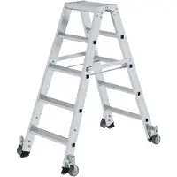 MUNK Günzburger Steigtechnik Scaletta accessibile da entrambi i lati con rotelle 2x5 gradini