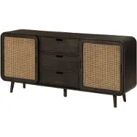 MASSIVMOEBEL24.DE MASSIVMOEBEL24 | Credenza in legno di mango 180x40x80 laccato grigio scuro VALENCIA #219