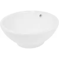 LuxeBath Lavabo Lavabo da appoggio, rotondo, Ø 42x17 cm, bianco, Vetroceramica