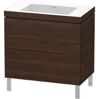 Duravit L-Cube c-bonded Ensemble vertical, 2 tiroirs, sans trop-plein, sans trou pour robinetterie, 800x698x480mm, LC6937N6969, LC6937N6969