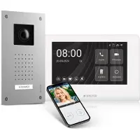 Balter ENTRI L videocitofono da incasso con telecamera full HD e modulo audio incl. 2 fili 1x monitor WiFi HD da 7 pollici app per smartphone per set di case monofamiliari