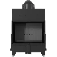 Kratki Caminetto ad aria FLOKI S singolo 8 kW Ø 160 con Thermotec nero e meccanismo di chiusura