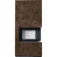 Kratki FLOKI BOX Kit caminetto destro 8 kW Ø 160 quarzo sinterizzato OSSIDO MORO con porta a molla