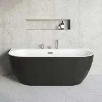 Ravak Freedom - Vasca da bagno autoportante, 1660x800 mm, nero/bianco XC00100027