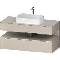 Duravit Collection One Meuble sous-vasque sur console, 1 tiroir, 1 tiroir, découpe au centre, 1200x550x600mm, niche Taupe Supermatt, QA4732083830000, QA4732083830000