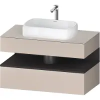 Duravit Collection One Meuble sous-vasque sur console, 1 tiroir, 1 tiroir, découpe au centre, 1000x550x600mm, niche graphite super mate, QA4731080910010, QA4731080910010