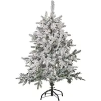 Beliani Albero di Natale 180 cm bianco in plastica/metallo effetto neve incluso supporto Natale soggiorno moderno