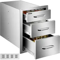 Vevor 3 cassetti BBQ cassetti 36X51cm cassetto barbecue gas acciaio inox