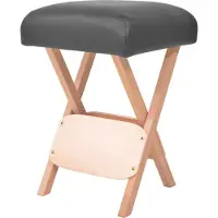 Syfax Sgabello da Massaggio Pieghevole Spessore Sedile 12 cm Nero
