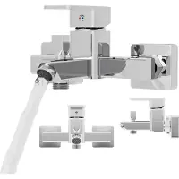 Granitan - Miscelatore vasca - Rubinetto vasca - Miscelatore cromato - canna flessibile - CARO