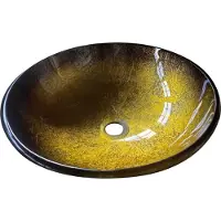 Domotechnika | Lavabo Penia - 42X42 Cm - Oro - Design elegante - Vetro di alta qualità