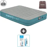 Bestway Materasso gonfiabile Alwayszair - 2 persone -152 x 203 x 36 cm - Grigio/Blu - Accessori inclusi