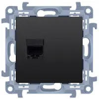 Kontakt-Simon Presa singola per computer RJ45 categoria 6 (modulo) nero opaco Simon10 C61.01/49