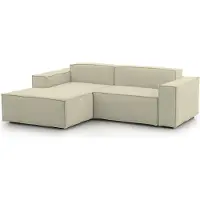 Dmora Divano Fisso con Penisola Alhoa 170x220 cm Beige Beige, Sfoderabile Modulare, Sfoderabile, Italy, Oekotext