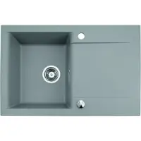 QLS Lavello 76x44 cm con sgocciolatoio Siphon reversibile - Grigio Luna 11188