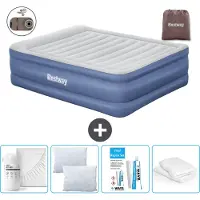 Bestway Materasso gonfiabile - 2 persone - 152 x 203 x 61 cm - Grigio/Blu - Accessori inclusi