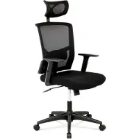 Autronic Sedia da ufficio con poggiatesta KA-B1013 BK
