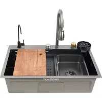 OEM Lavabo per la casa, in acciaio inox resistente, modalità di erogazione dell'acqua efficiente, 75 cm