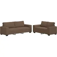 Syfax Set di Divani 2 pz con Cuscini Marrone in Tessuto