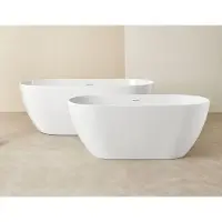 Sanycces TRENTO Vasca da bagno autoportante in acrilico 150 x 75 x 57 h, bianco lucido