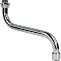 Tecuro bocca S per rubinetti a parete Guarnizione conica da 3/4 di pollice, lunghezza 300 mm, ottone cromato
