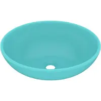 Syfax Lavandino Lusso Ovale Verde Chiaro Opaco 40x33 cm in Vetroceramica