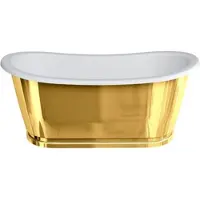 Casa Padrino vasca da bagno liberty oro/bianco 167,5 x 76,1 x h. 71,1 cm - Vasca da bagno freestanding retrò - Arredo bagno liberty