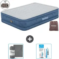 Bestway Materasso gonfiabile - 2 persone - 152 x 203 x 46 cm - Grigio - Accessori inclusi