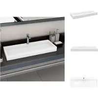 vidaXL Lavabo 120 x 46 x 11 cm Fusione minerale/marmo bianco - Lavabo da bagno