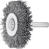 Lessmann Spazzola circolare con gambo in filo d'acciaio, ottonato 0,25 mm, ⌀ spazzola x larghezza setole: 50X10 mm