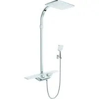 Kludi COCKPIT Discovery Thermostat Dual Shower System, avec tablette, blanc/chrome, 8020091-00, 8020091-00