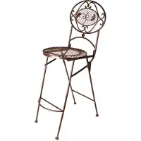 Casa Padrino Sedia da giardino marrone antico larghezza 40 cm, altezza 107 cm - Mobili Art Deco