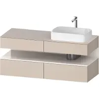 Duravit Collection One Meuble sous-vasque sur console, 2 tiroirs, découpe à droite, 1400x550x600mm, niche blanc ultra-brillant, QA4766022830000, QA4766022830000