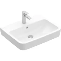 Villeroy & Boch O.novo - Lavabo da appoggio, 600x460 mm, senza sfioratore, foro per rubinetto, bianco alpino 4A416L01