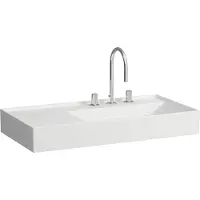 Laufen Kartell lavabo à poser, tablette à gauche, 3 trous pour robinet, sans trop-plein, 900x460mm, H8183397571581, H8183397571581