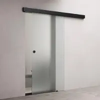 Doporro Porta Scorrevole in Vetro Temperato 8 mm Satinato, con Binario in Alluminio Finitura Nera, Soft-Close, 102,5x205 cm Amalfi12