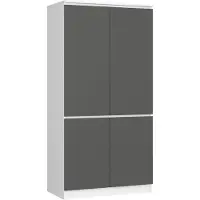 Akord Armadio 4 Ante Bianco/Grigio Grafite 90X51X180 Cm